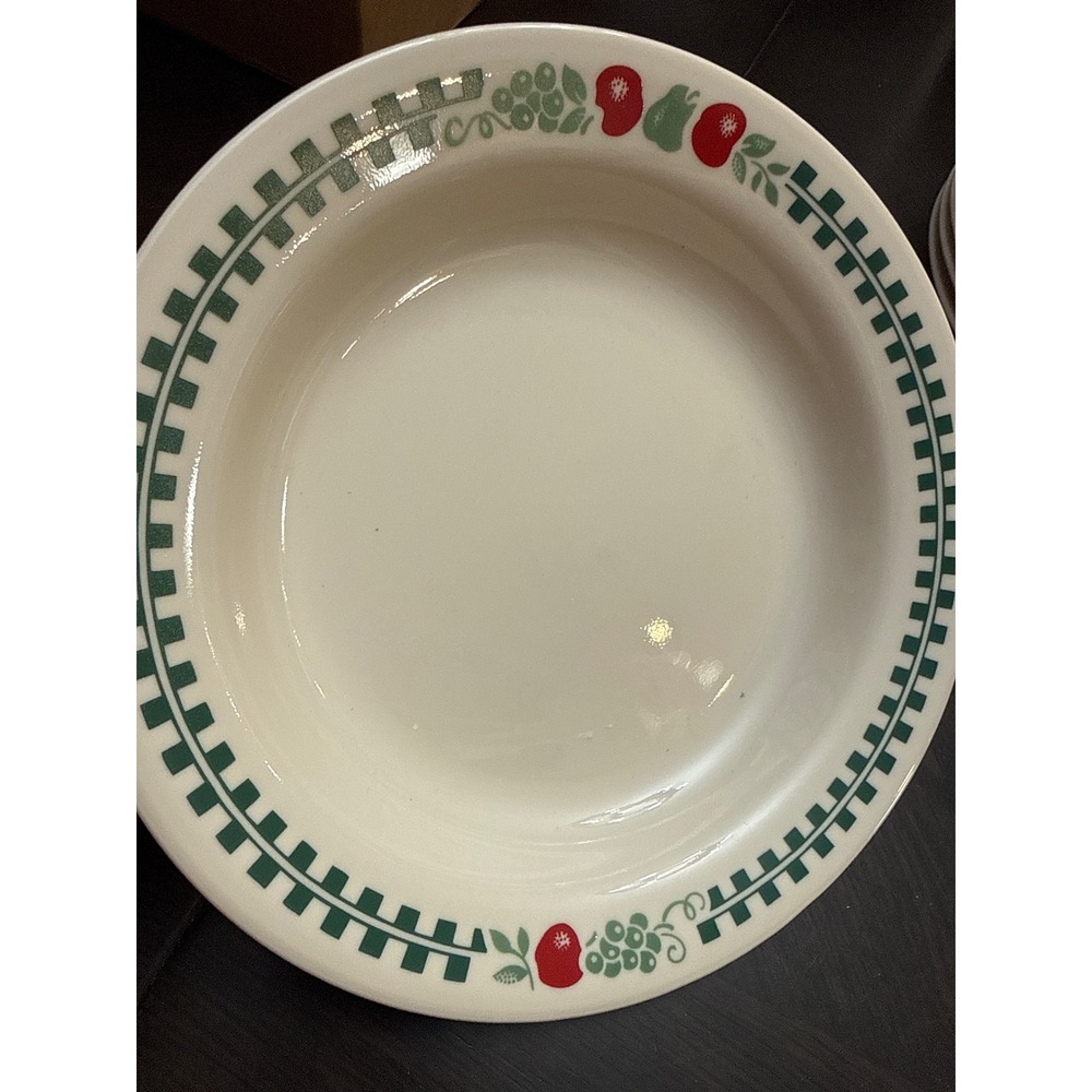 Corelle Abundance Pasta Bowl 8.5 Inch Rimmed Soup Bowl Corning‎ USA Green Fruit